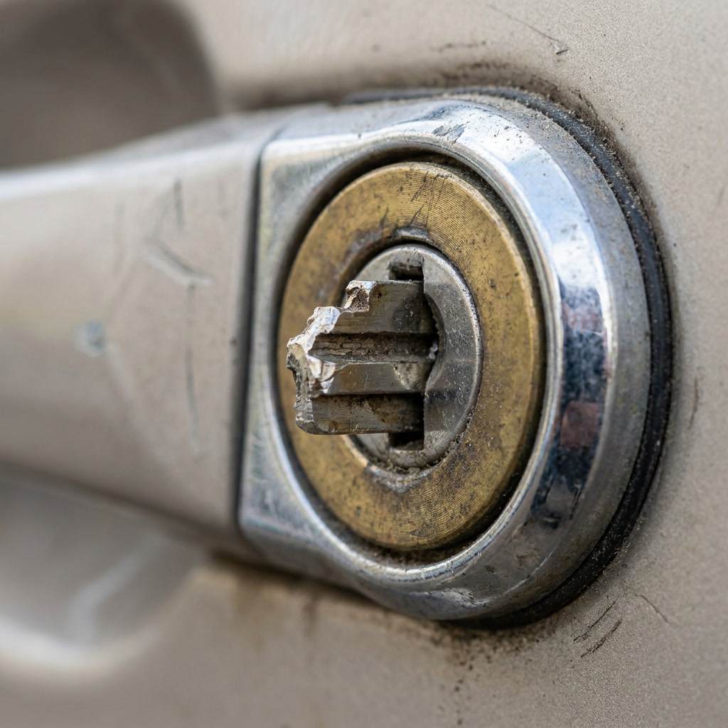 Broken key stuck in lock before extraction